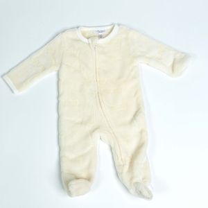 Tahari baby onesie, size 0/3m, cream.